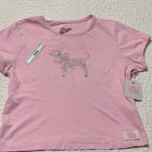 PINK Victoria's Secret Pink Tee with Sparkly Dog